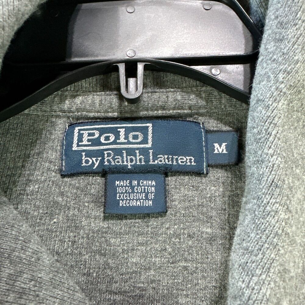 Vintage Polo Ralph Lauren Sweater Mens Medium Pullover Shawl Collared Gorp Pony - Picture 2 of 8